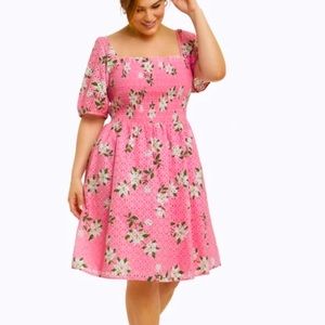 Draper James Puff Sleeve Babydoll Dress - Pink Magnolia